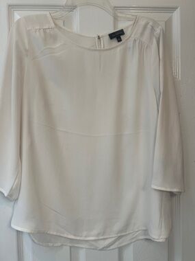 The Limited Cream Rounded-Neck Long-Sleeve Blouse